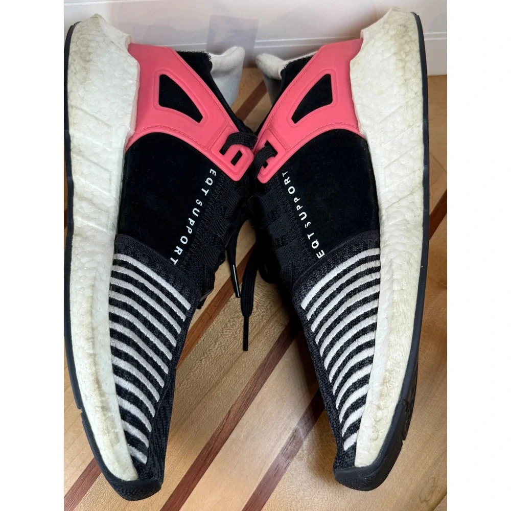 Adidas EQT Support 93/17 Mens Black Turbo Pink Boost Sneakers BB1234 Size 12